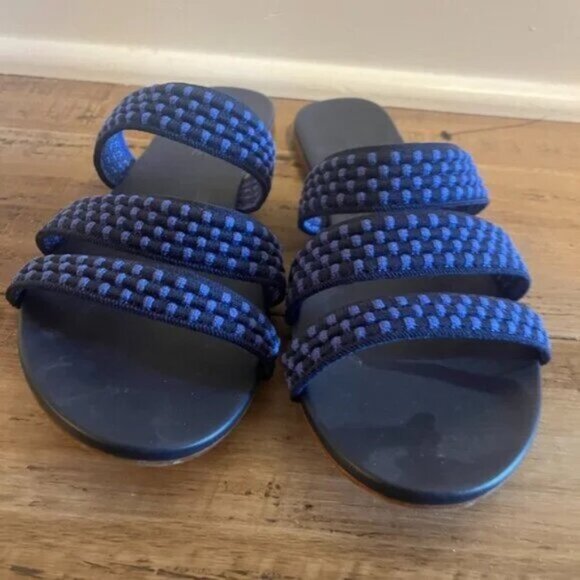 Rothy's Blue Flat Woven Sandals - Picture 1 of 4